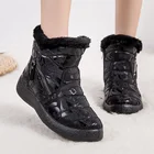 Женские Водонепроницаемые ботинки, зимние теплые ботинки с плюшевой подкладкой, 2021, до щиколотки, размера плюс, 43