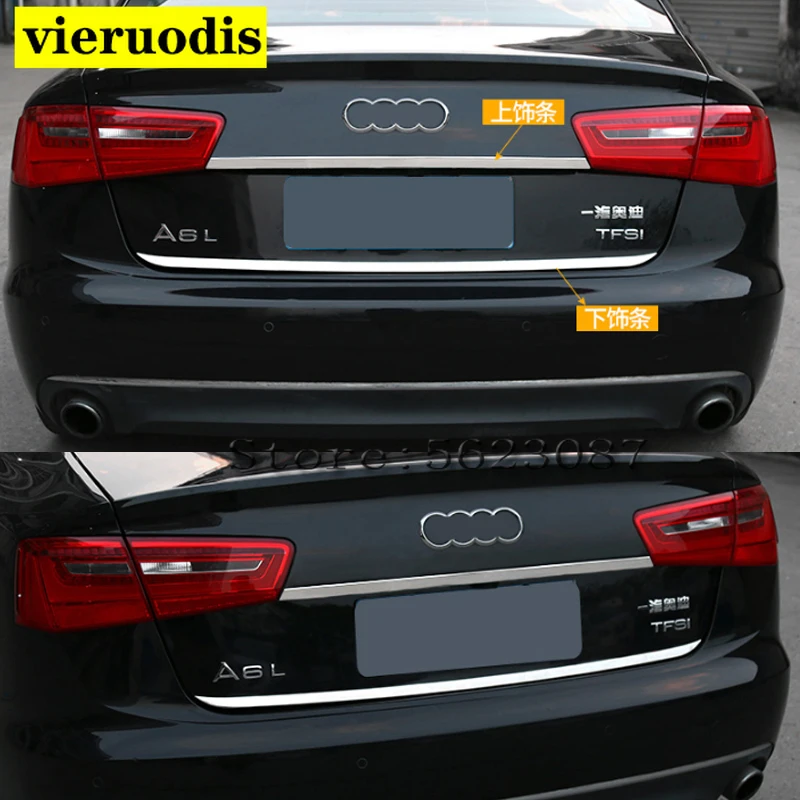 

Декоративные Чехлы из нержавеющей стали для Audi A6 C7 2013-2017, отделка задней двери + крышка багажника, Декоративные Чехлы, 2 шт., Стайлинг автомоби...