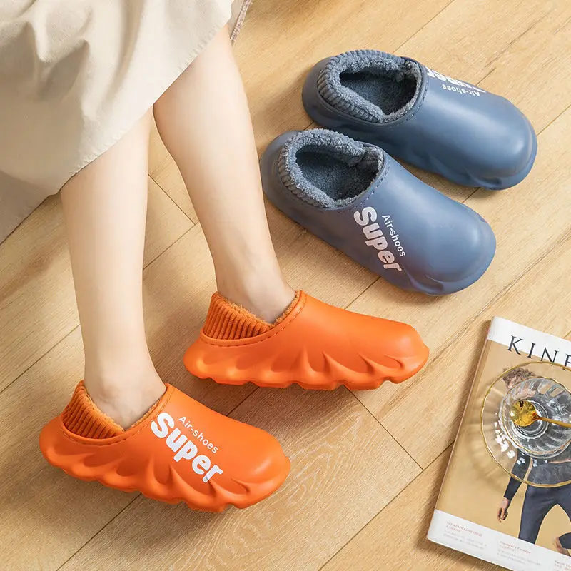 

Female 2021 New winter slippers non-slip Wrapped cotton shoes new pattern Couples Men and women Waterproof CozyPlush keep war