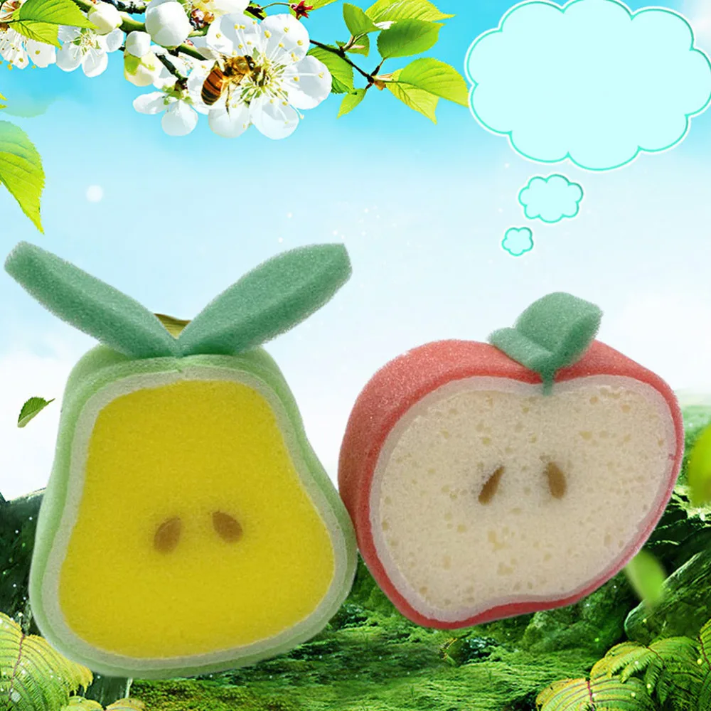 2 шт. мягкие губки для душа в форме фруктов |