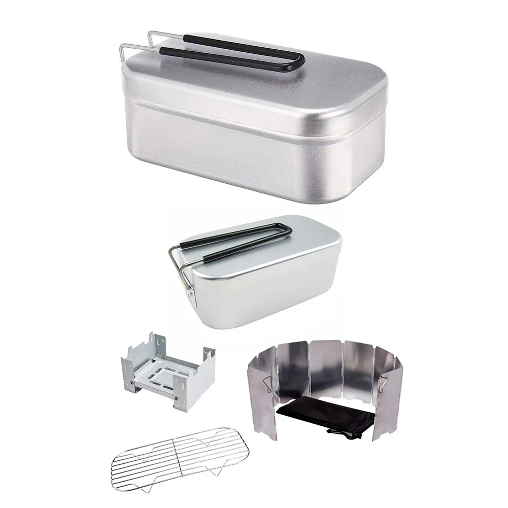 

Foldable Lunch Picnic Box Aluminum Alloy Outdoor Travel Camping Food Storage Container School Office Portable Bento Box