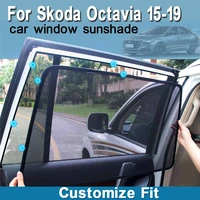4pcs high end custom for skoda octavia 2015 19 card type magnetic car curtain sun shade car window shade car styling car curtain
