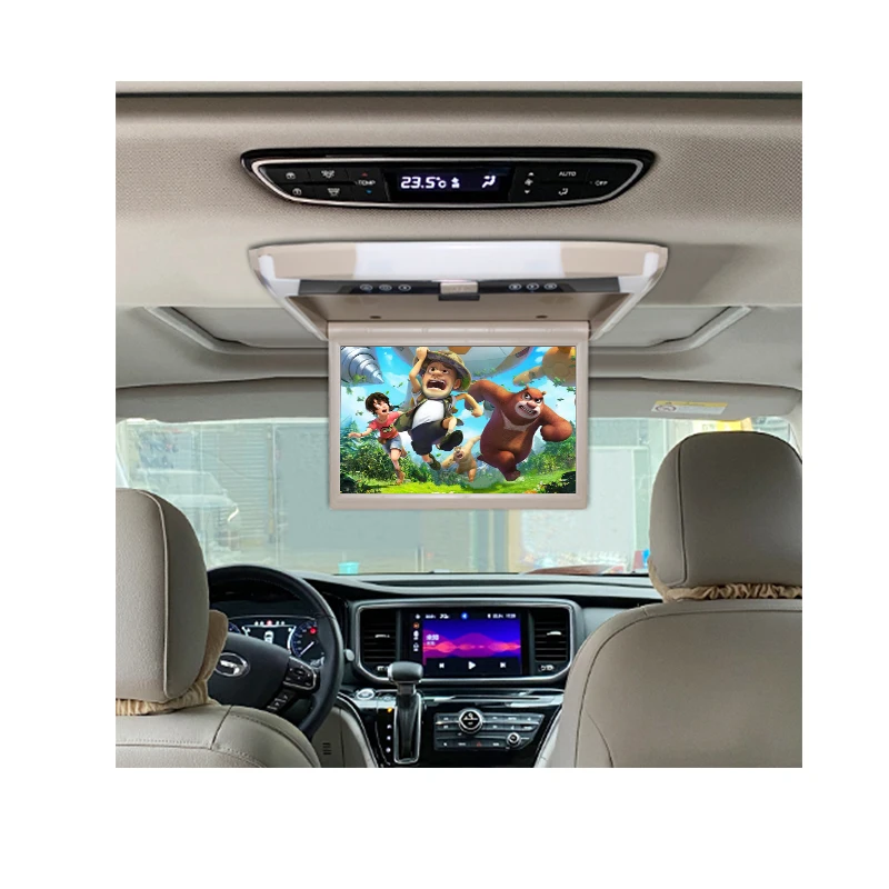 

12.1 Inch Flip Down Monitor 1080P HD Player FM HDMI Ultra Thin Car DVD Player 2-Way Video Input Car Roof Mounted LCD Monitor