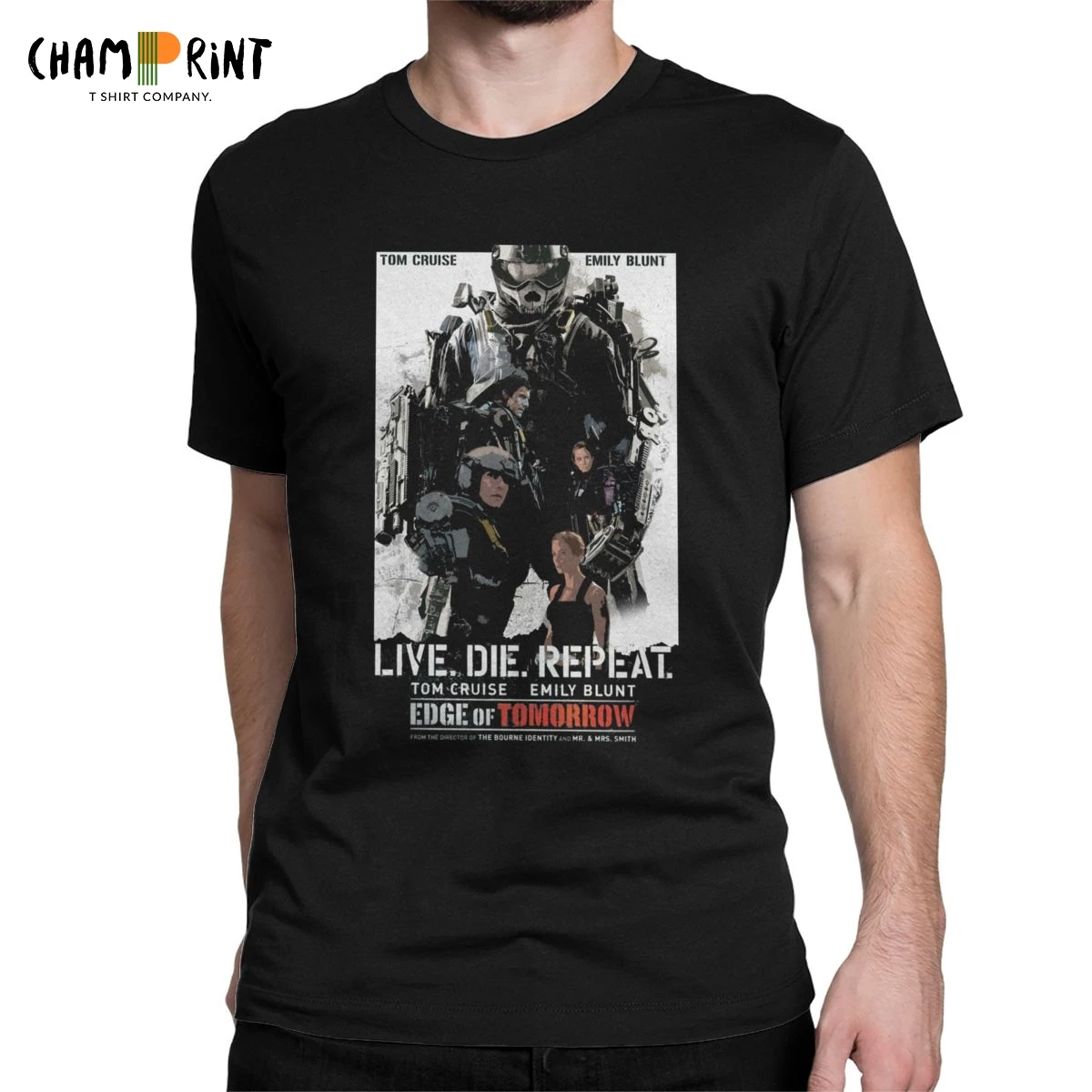 Мужская футболка с надписью Edge Of Tomorrow топы из 100% хлопка героями фильма Том