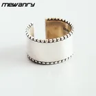 Mewanry 925 широкие гладкие кружевные открытые кольца со штампом корейские тренды модные креативные винтажные для женщин ювелирные изделия для вечеринок подарки
