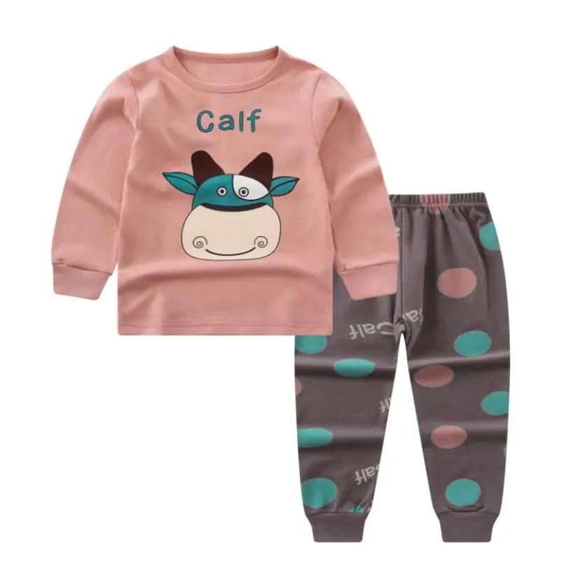 Детская Пижама Весенняя Хлопковая пижама с животными для девочек милый Ночной