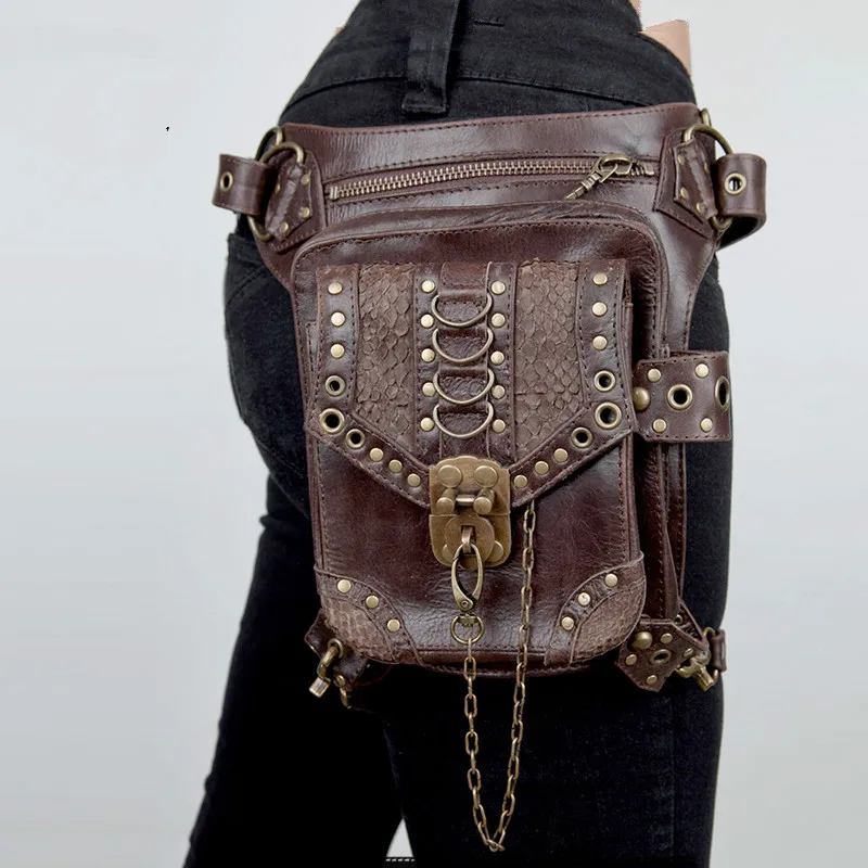 

Vintage Steampunk Bag Steam Punk Retro Rock Gothic Retro Bag Goth Shoulder Waist Bags Packs Victorian Style Women Men Leg Bag