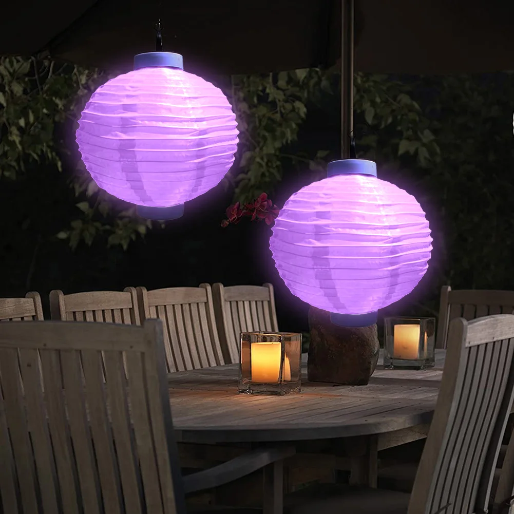 

Waterproof Nylon Solar Lantern Light Outdoor Hanging Lantern Lamps Chinese Traditional Style Ornament for Restaurant Festival