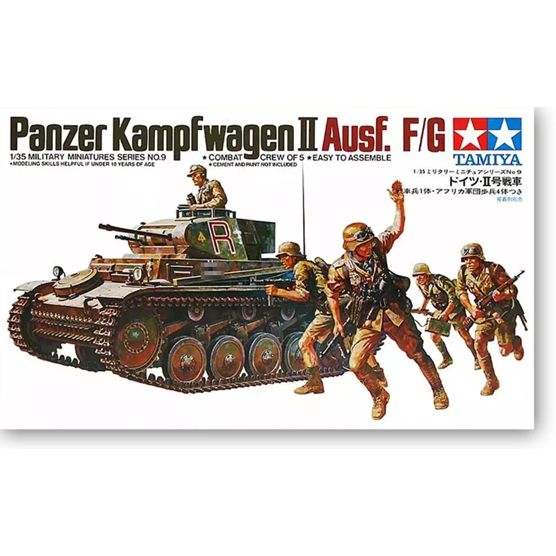 

Tamiya Assembly Model 1:35 Germany Panzer Kampfwagen II Ausf. F/G Tank W/ Soldiers Building Kits Toys Boys Gift Adult Diy Hobby