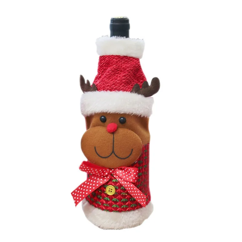 

NewChristmas Decorations Santa Claus Wine Bottle Cover Snowman Gift Holders Xmas Navidad Decor New Year Dinner Party Table Decor