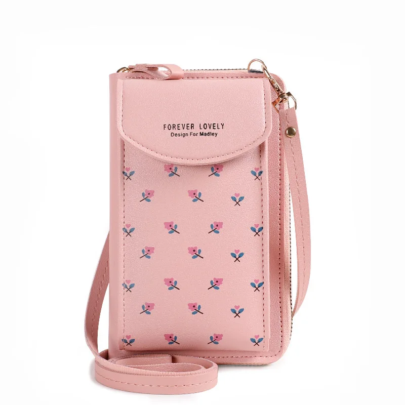

2021 Women Wallet Solid Color Small Shoulder Bag Multi-Function Letter Phone Money Wallets Pocket Bags Clutch Organizer Storage