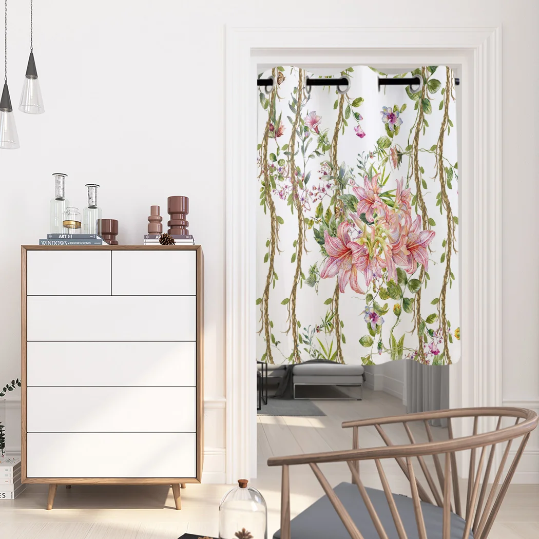 Розовые оконные шторы в виде цветка лилии занавески для гостиной кухни