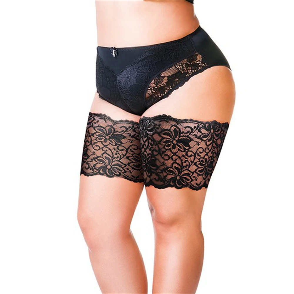 Однотонные Нескользящие кружевные чулки эластичные до бедра невидимые шелковые