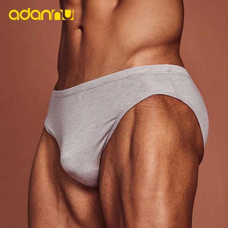 

ADANNU Brand Sexy Men Underwear Men Briefs Modal Low Waist Underpants Penis Pouch U Convex For Gay Quick Dry 9 Color AD315