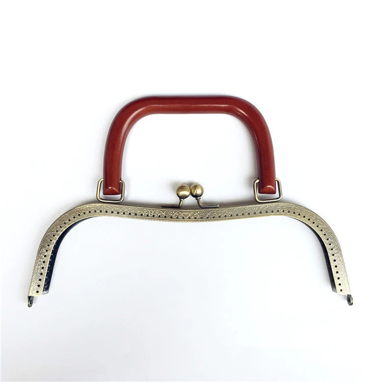 26 см антикварная бронзовая серебристая металлическая оправа для кошелька с