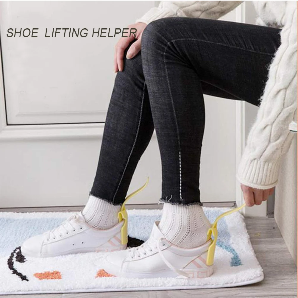 4 шт. ленивый помощник для обуви унисекс с ручкой рог легко надевается и снимается