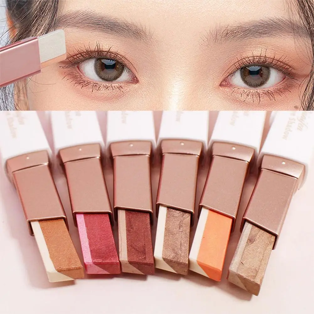 

Lazy Eyeshadow Stereo Gradient Shimmer Double Color Eyeshadow Stick Waterproof Easy To Wear Eyeshadow Makeup Maquillaje
