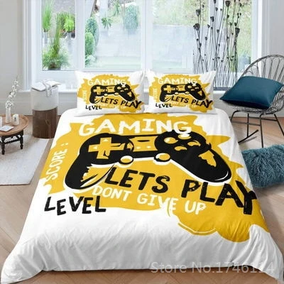 

3D Gamepad Game Handle Printing Bedding Set 2/3pcs Duvet Cover Pillowcase Set for Adult Boys and Girls Twin Full Queen King Size