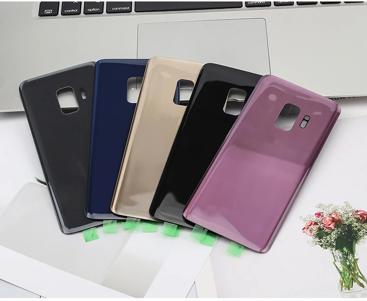 Очистка для задней крышки корпуса Samsung Galaxy S9 / S9 Plus из стекла с батарейкой G960F - запчасти для ремонта.