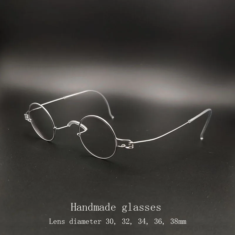 Handmade perfect circle diameter 30 32 34 3638 mm prescription myopia presbyopia reading glasses vintage small round frame