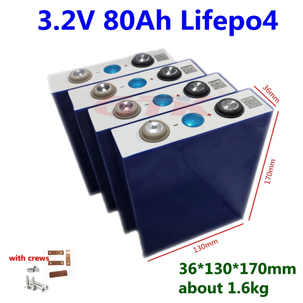 GTK Новое поступление 3 2 в 80 Ач Lifepo4 батарея литиевые железные ячейки 5c разряд для 12