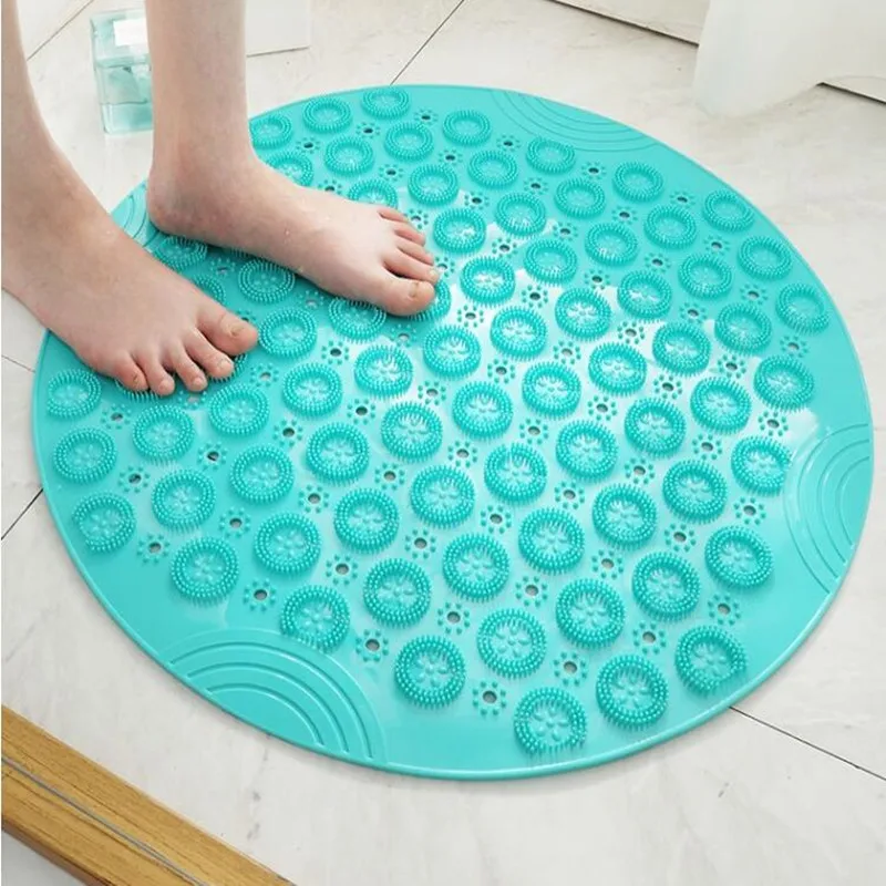 Круглый Противоскользящий мягкий массажный коврик с присоской для ванной