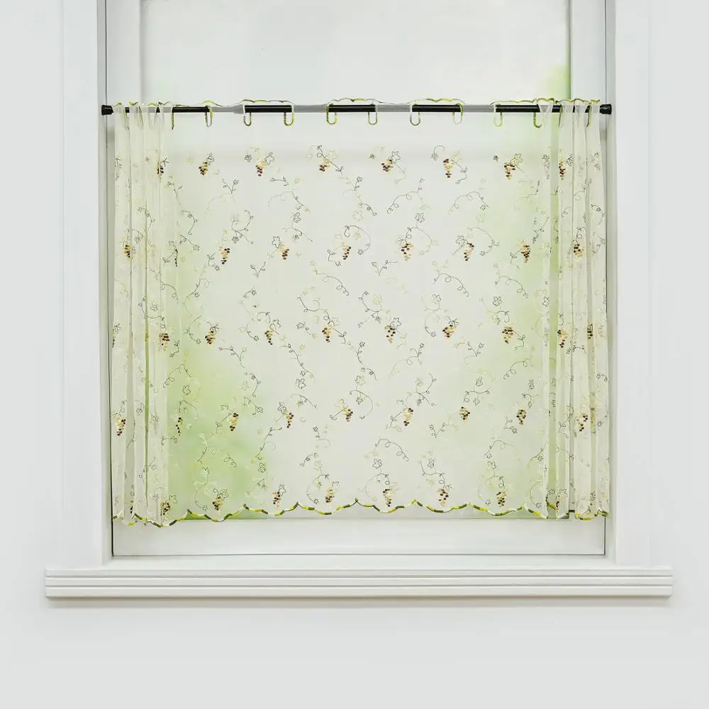 Новый дизайн занавески панель тюль вуаль для дома кухни балкона окна вышивка