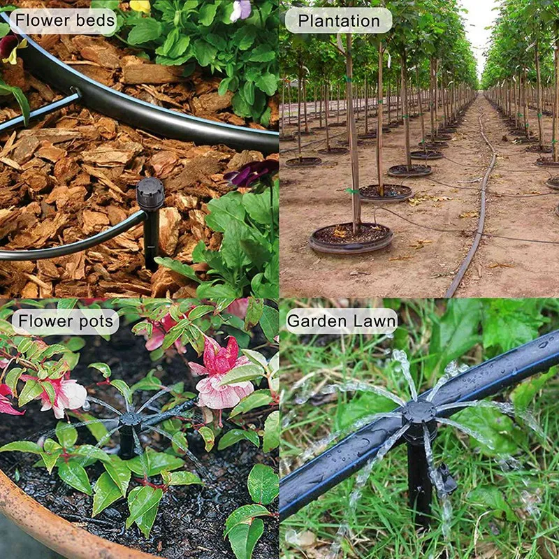

200PCS Drip Irrigation Sprinkler, 360 Degree Eight-Hole Adjustable Drip Irrigation Sprinkler, Used for Garden Terrace