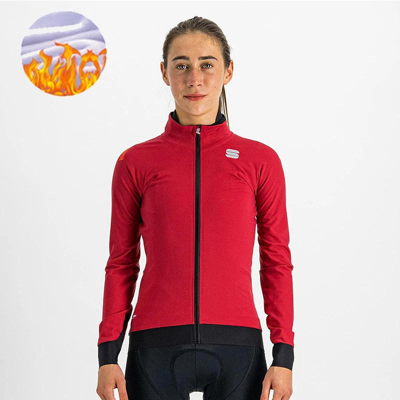 

Sportful Women Long bicycle Clothing Winter Cycling jacket Cycling Thermal Fleece MTB Road Bike Clothing 2022 New Warmtop Coat