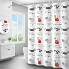 штора в ванную комнату занавеска для душа шторка для ванной Декоративные водонепроницаемые шторы для ванной комнаты и душа, зеленая Фотоштора с кошкой, аксессуары для туалета, светонепроницаемые