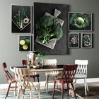 Брокколи, зеленый перец, морковь, лимон, Настенный декор, печать на холсте, овощи, настенные художественные картины, настенные постеры для кухни, магазина, ресторана