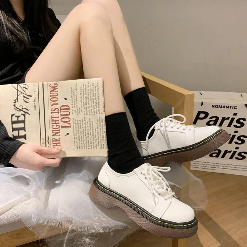 

SALE New Women's Platform Shoes Autumn Winter Women's Shoes Height Increasing of Women's Shoes Fur Casual Leather Ankle Shoes
