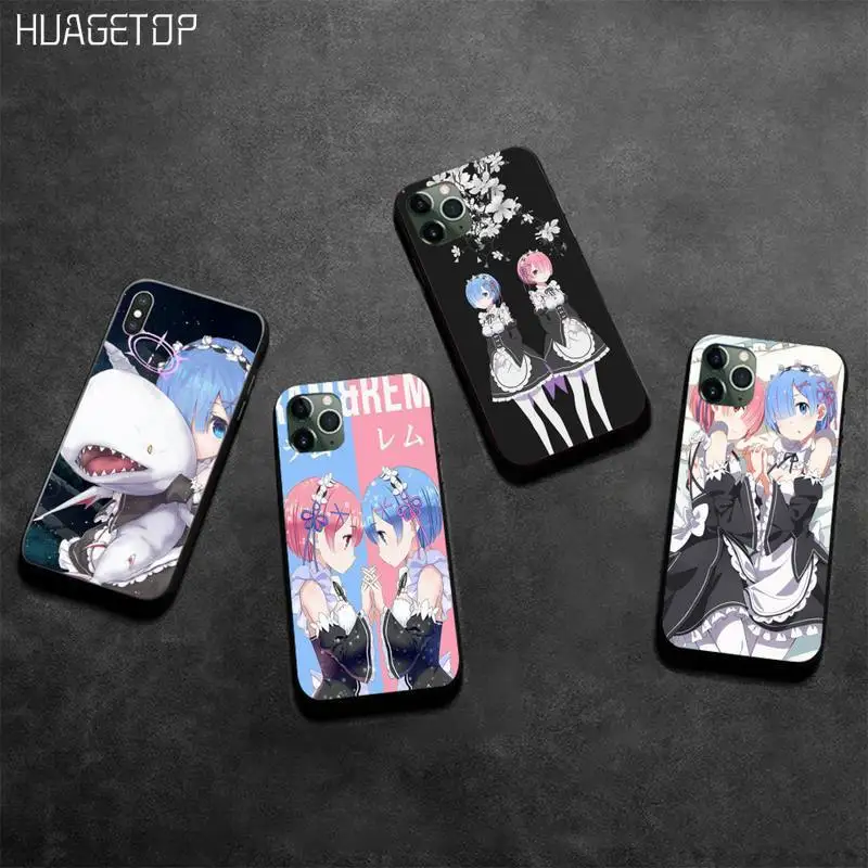 

HUAGETOP Rem and Ram Re Zero Phone Case for iphone 12 pro max 11 pro XS MAX 8 7 6 6S Plus X 5S SE 2020 XR case