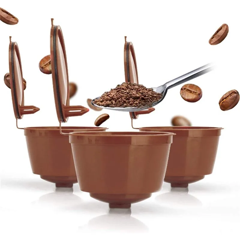 3 шт. Кофе капсула многоразового многоразовые фильтр чашки с ложка-кисточка для