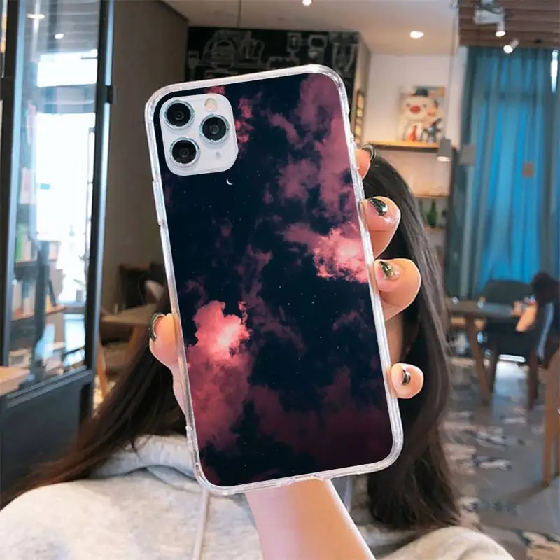 

Sweet sky pink Cloud Great aesthetic Phone Case Transparent soft For iphone 5 5s 5c se 6 6s 7 8 11 12 plus mini x xs xr pro max