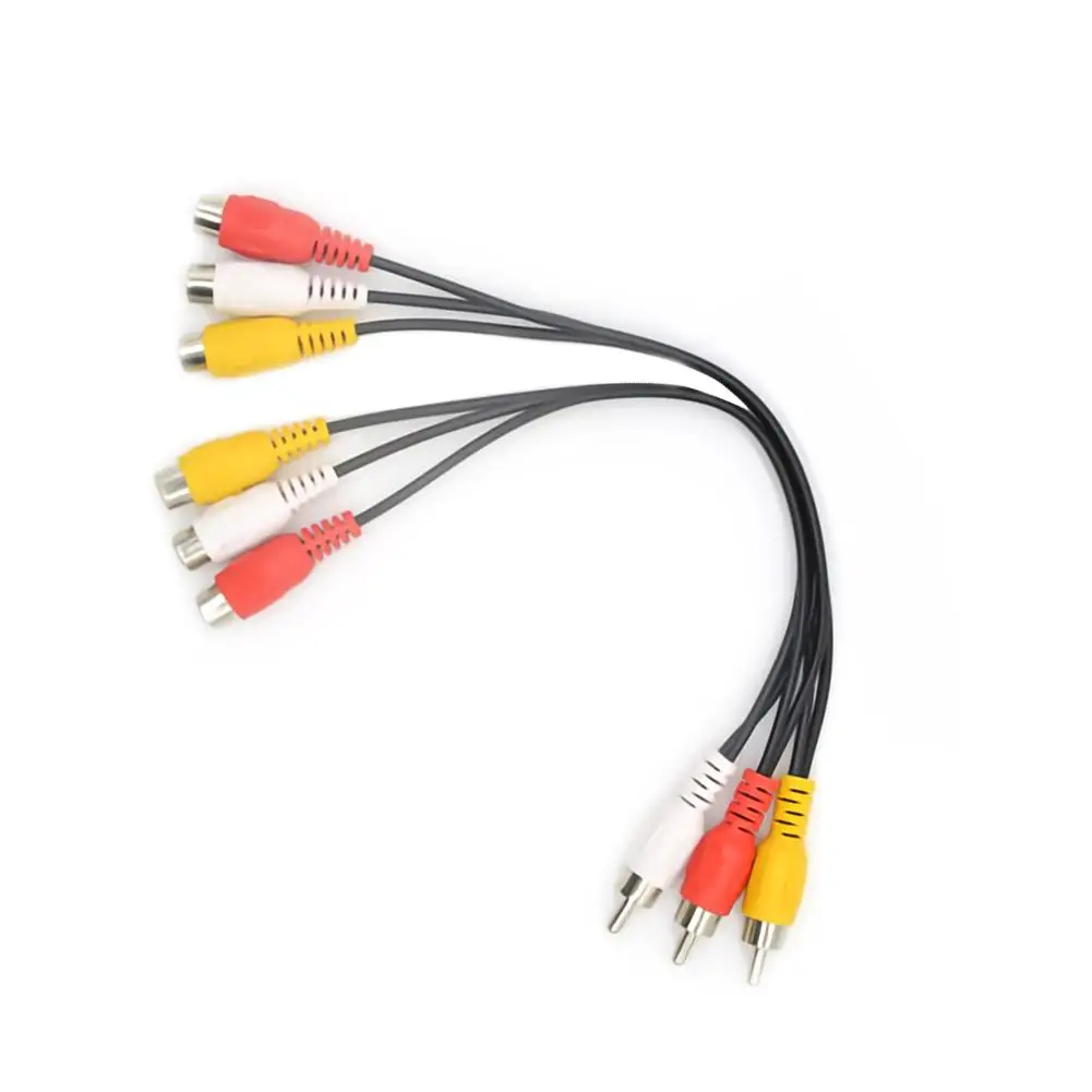 

1Pc 3 RCA Male to 6 RCA Female Splitter Cord DVD AV Audio Video Adapter Cable