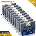 Absonic черная и белая 12 мм ленты безопасности SE3 Secret этикеточная лента совместимы для Brother этикеток P-Touch CUBE PT-D215e