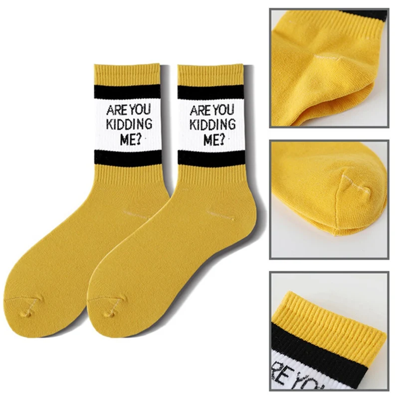 

New Letter Ins Harajuku Style Men And Women Mid Tube Cotton Skateboarding Socks Street Shooting Stockings Tide
