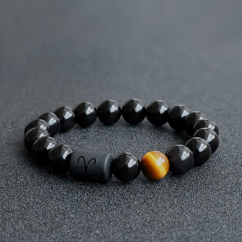 

12 Constellation Zodiac Signs Bracelet Natural Stone Bead Bracelets For Women Men Friendship Couple Cancer Leo Libra Jewelry