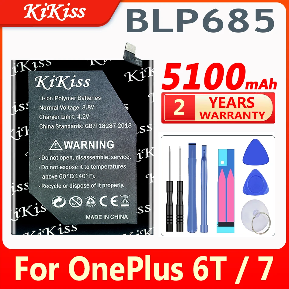 

Аккумулятор KiKiss 5100 мАч BLP685 для OnePlus 6T A6010, для OnePlus 7 One Plus 6T One Plus 7 1 + 6T 1 + 7, батарея для телефона, аккумулятор + Инструменты
