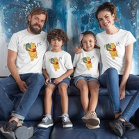 family matching disney clothes cute funny pooh bear print tops tumblr cartoon dad mom and children t shirt brother sister shirt