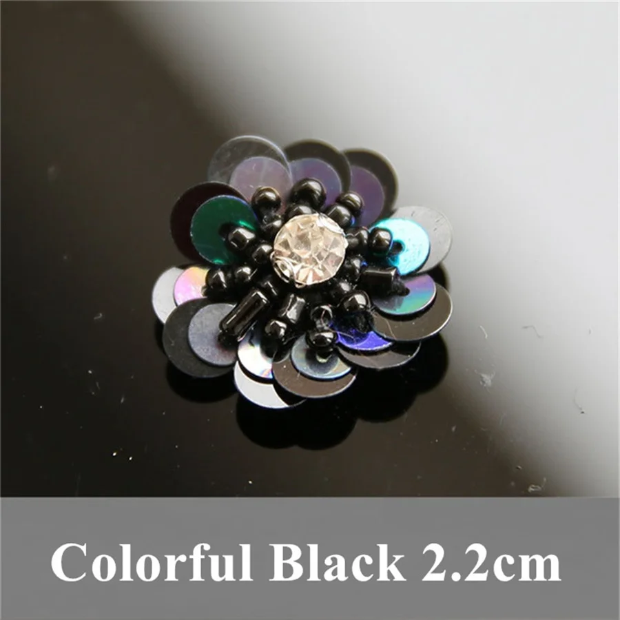 MAXSIN FUN 2Pcs/lot White Color Handmade Sequins Beads Flower Applique Patches For Hair Clip Bags Brooch Clothes Sew On Stickers | Дом и сад