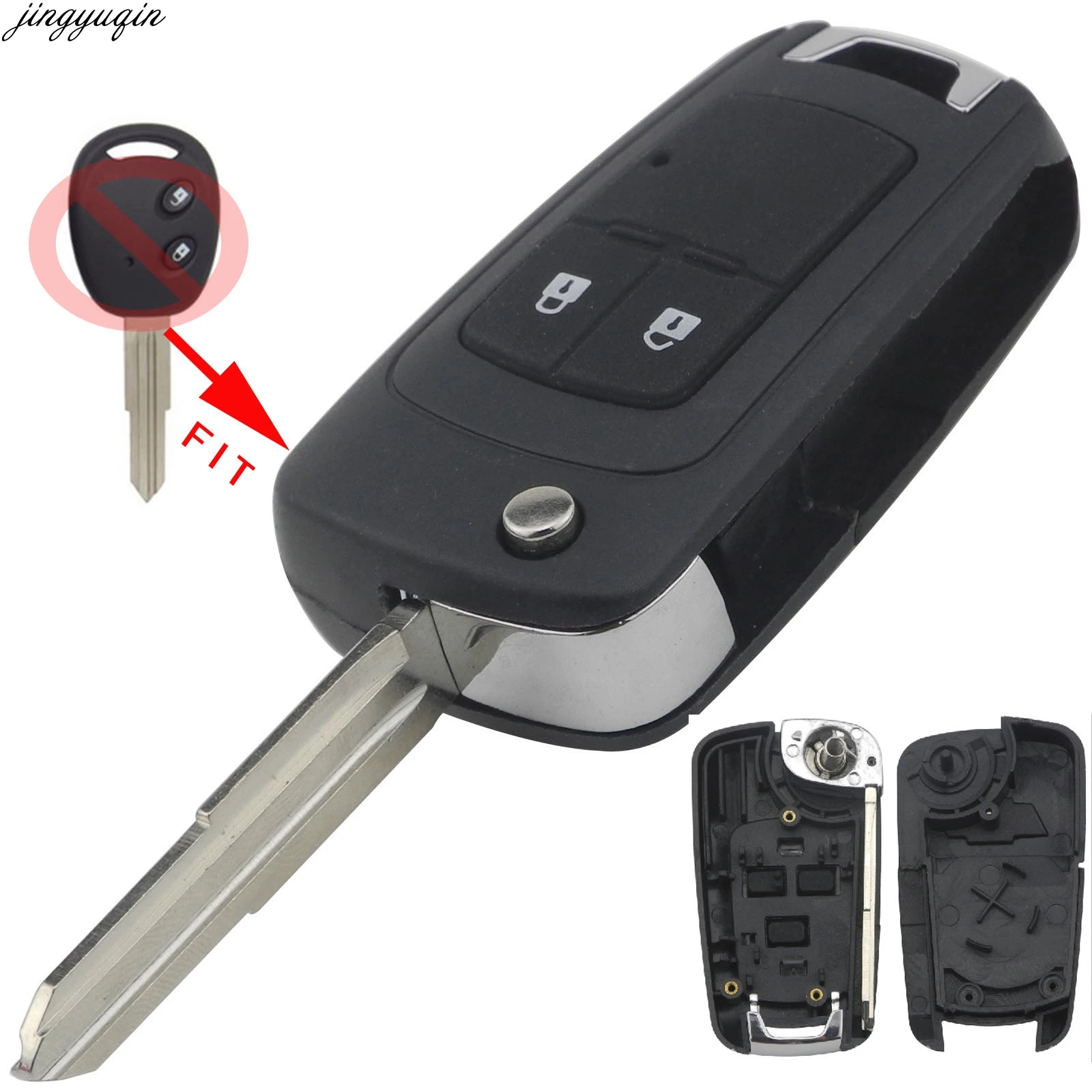 2 кнопки Складной автомобильный ключ оболочки дистанционного Флип брелок чехол