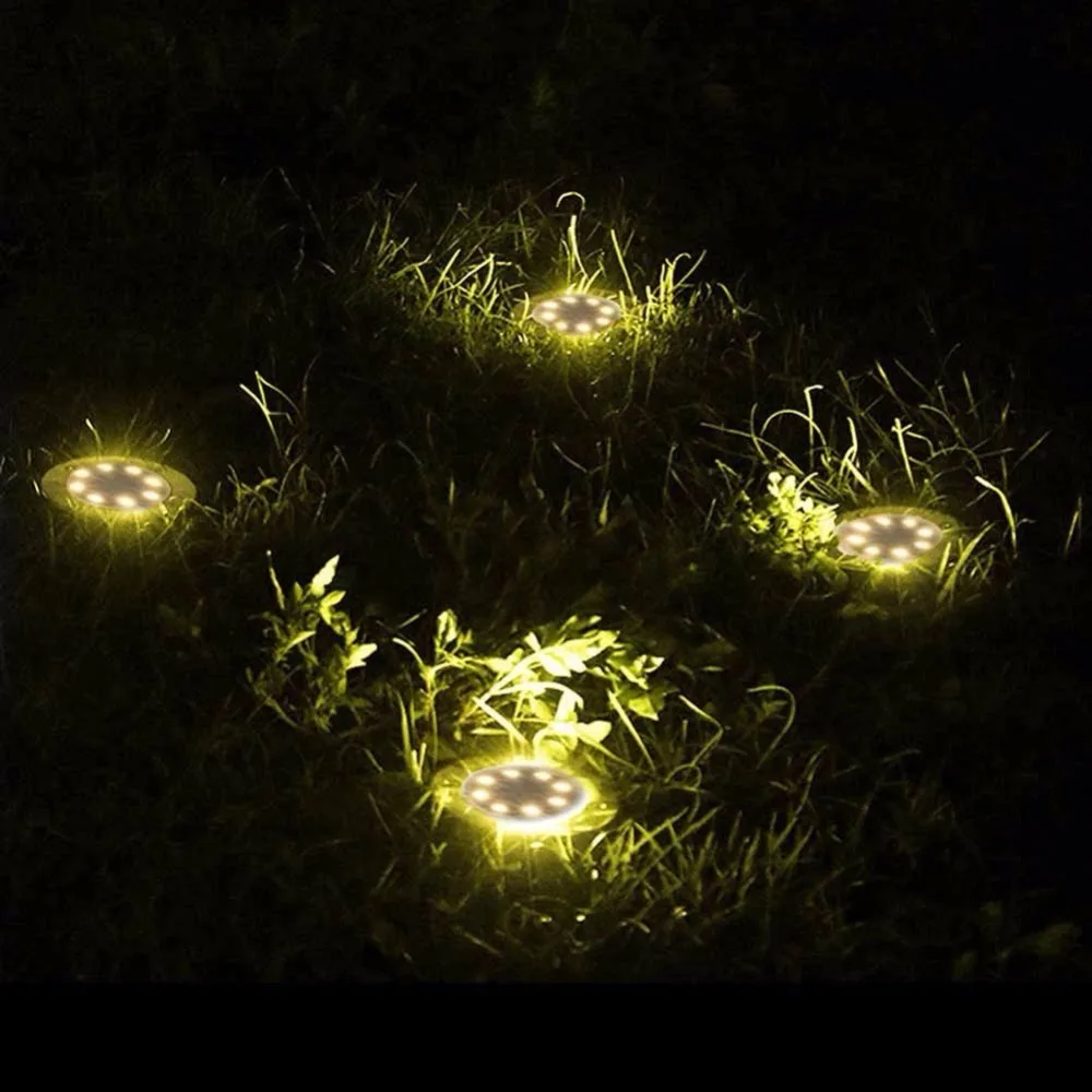 

4Pcs/Lot Solar Outdoor Underground Light 8LED Waterproof Path Garden Landscape Lighting Deck Light Garden Lawn Landscape Decking