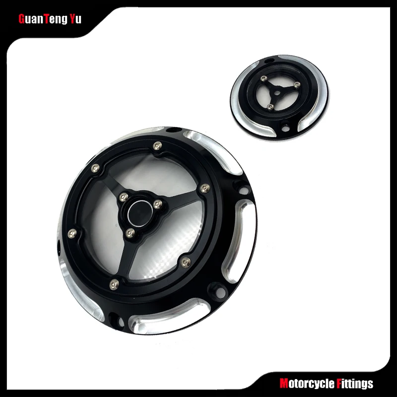 

Motorcycle CNC Transparent 6 Holes Derby Timer Timing Engine Clutch Cover For Harley Sportster XL XR 04-17 883 1200 72 48 Custom