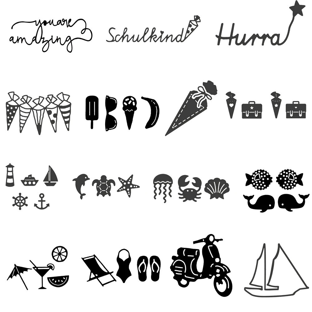 Пляжные аксессуары морские животные мотоцикл металлические режущие штампы для