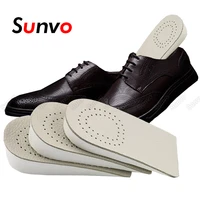sunvo invisible height increased insoles for men elevator shoes inserts half breathable leather heightening insole lift heel pad