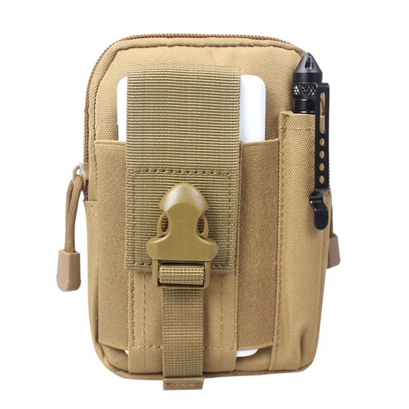 Хаки Men Waist Bag Canvas Fanny Pack Belt Phone Drop Leg Bags Military Zipper Waterproof Phone Waist Packs 6.8 inch Cellphone Bum Bag - Цвет: Хаки