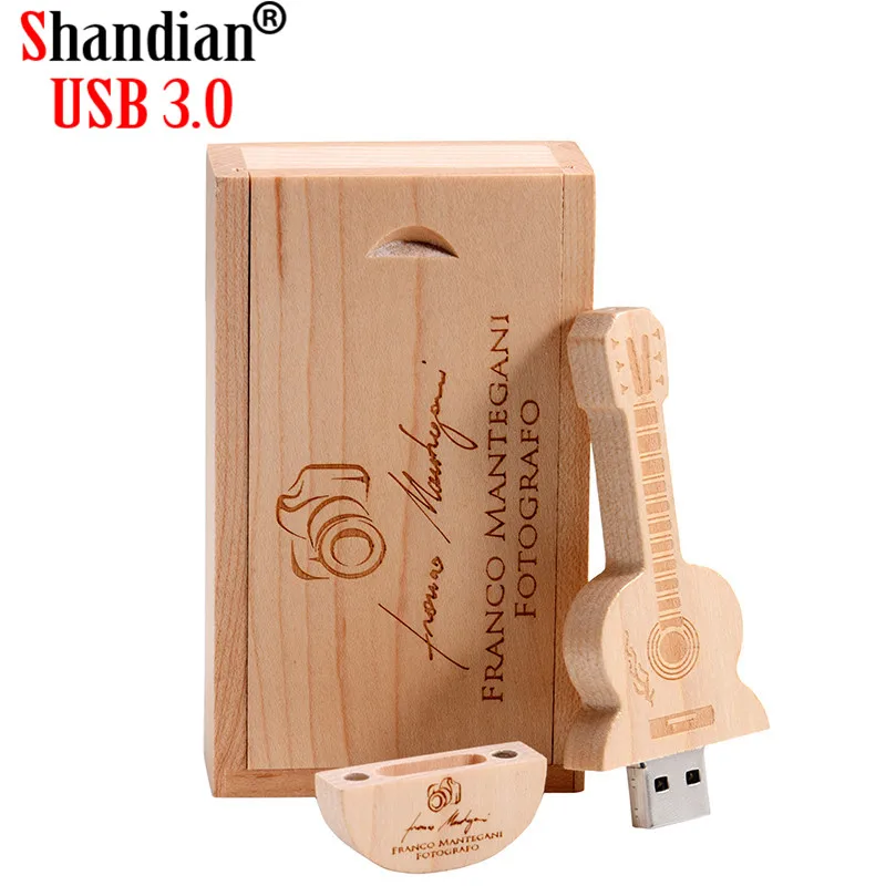 SHANGDIAN usb 3.0 free custom logo wooden guitar pendrive USB 2.0 flash memory stick 4GB 8GB 16GB 32GB 64GB metal keychain gift |