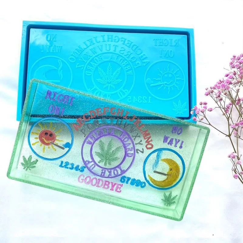 

Sun Moon Letters Tray Epoxy Resin Mold Jewelry Cosmetic Box Silicone Mould DIY Crafts Storage Box Decorations Tool